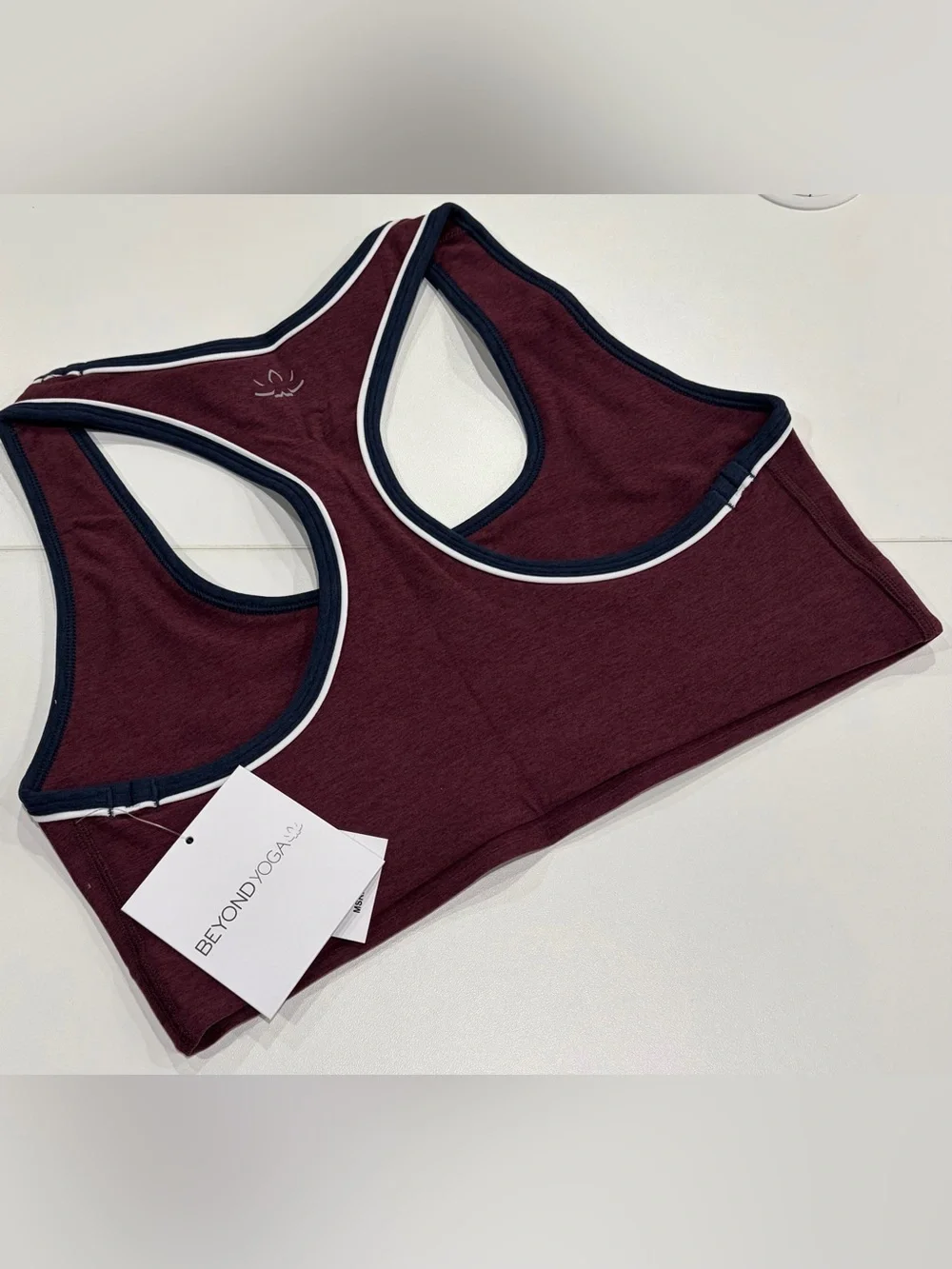 Beyond Yoga Women's Large Spacedye™ Ready Bra Burgandy NWT Retro Racerback